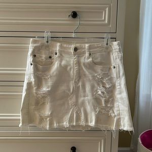 White Denim Skirt